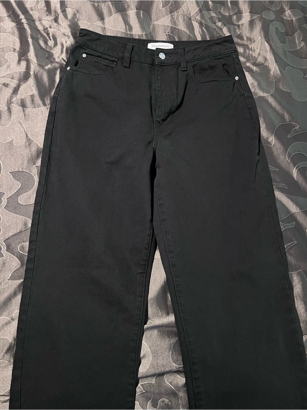 WeWoreWhat Black High Rise Straight-Leg Relaxed Jeans Women’s Size 28